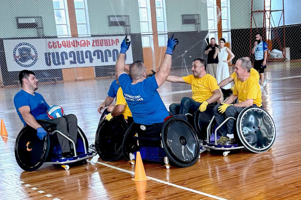 Blue team scoring during a game